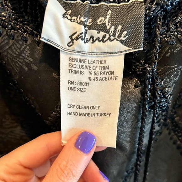 1980s Vintage Leather & Crochet Top/Skirt - Picture 4 of 8